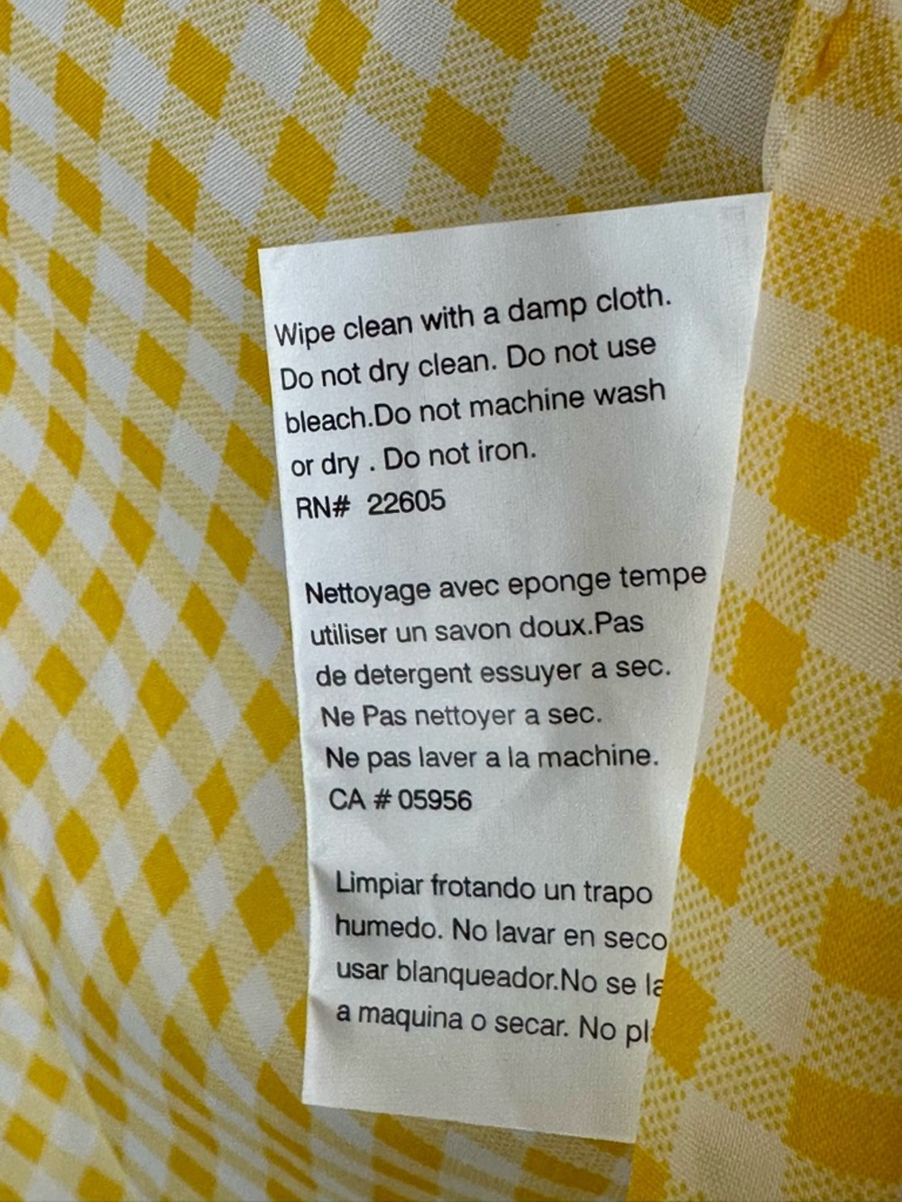 Totes Gingham Raincoat Yellow White Waterproof Jacket Packable Size M - Picture 9 of 10